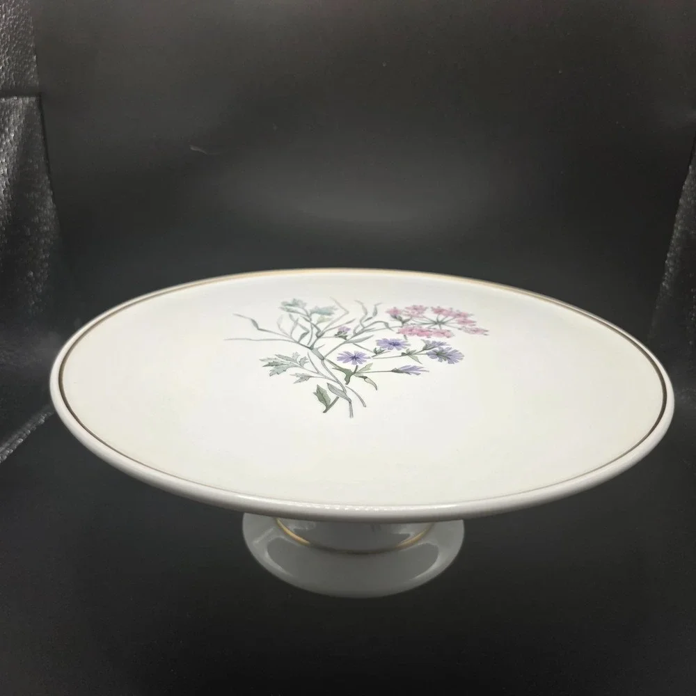 Vintage‎ Richard Ginori Italian Primavera 9 in Pedestal Cake Stand Floral  Italy